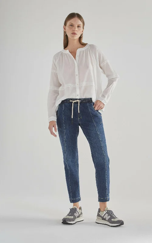 Relaxed chino pants for casual Friday offices -Featherlight Paris Blue Stretch Pants