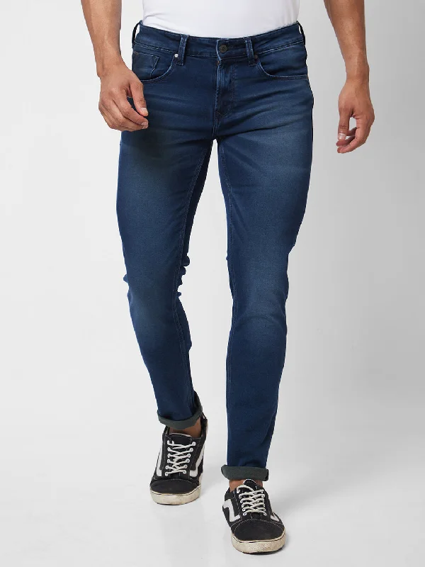 Relaxed Jeans for Comfortable -Spykar Low Rise Slim Fit Blue Jeans For Men