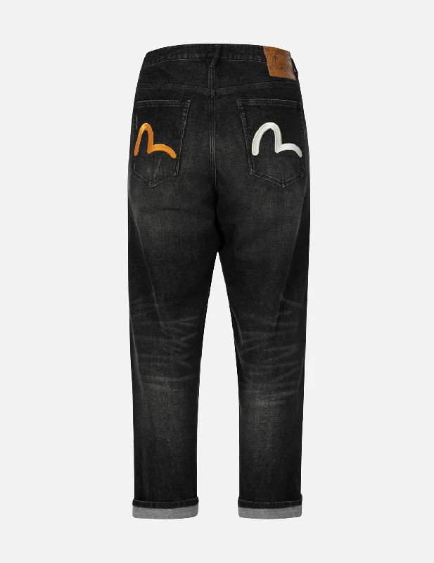 Organic Jeans for Natural -Washed Seagull Embroidery Fashion Fit Jeans