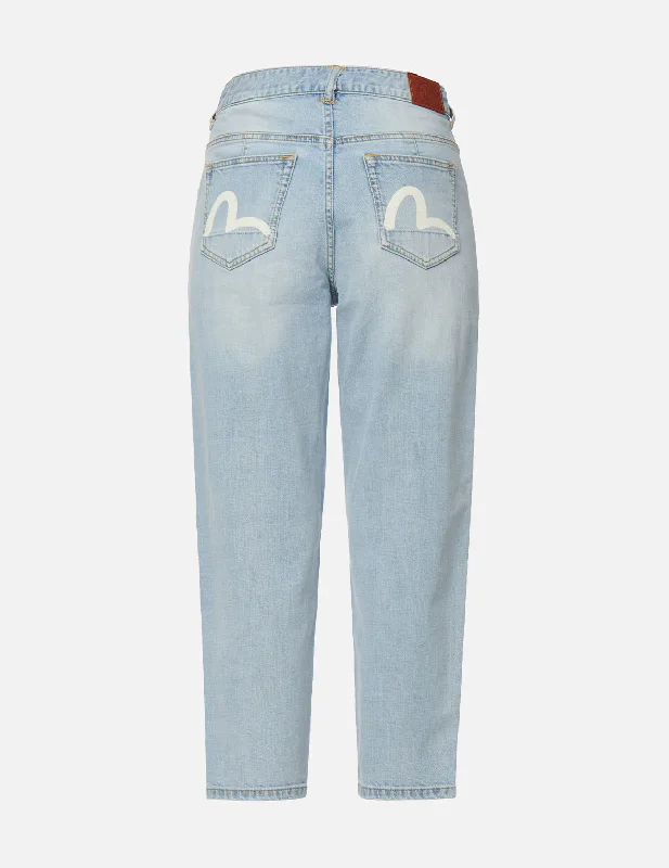 Dance Jeans for Movement -Seagull Print Balloon Tapered Denim Jeans