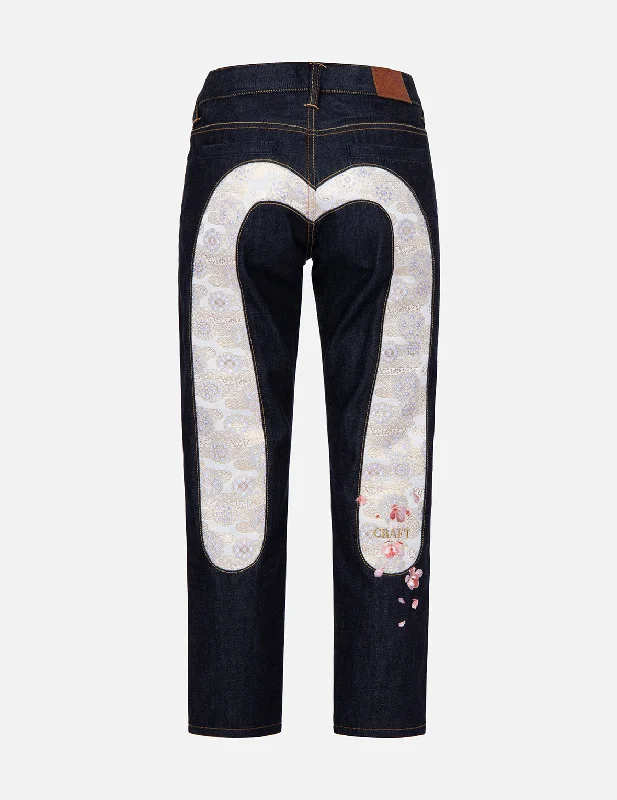 Acid Wash Jeans for Vintage -Brocade Daicock Insert Boyfriend Jeans