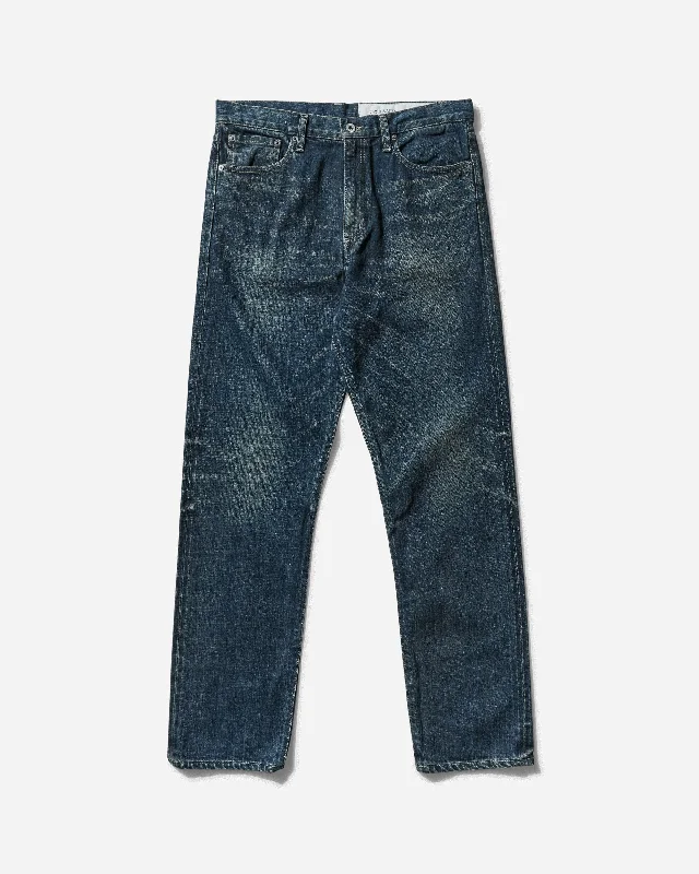 Soft velvet pants for cozy holiday outfits -Men's Washed Denim DP Mid Pants Indigo