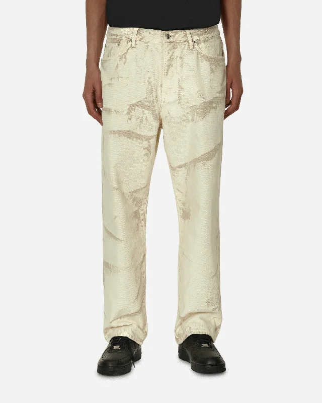 Lightweight cargo pants for summer camping trips -Big OL' Distressed Canvas Jeans Khaki