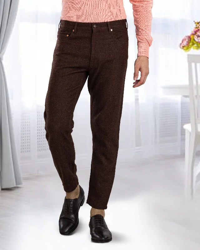 Eco-friendly hemp pants for sustainable clothing choices -Brown Wool Jeans