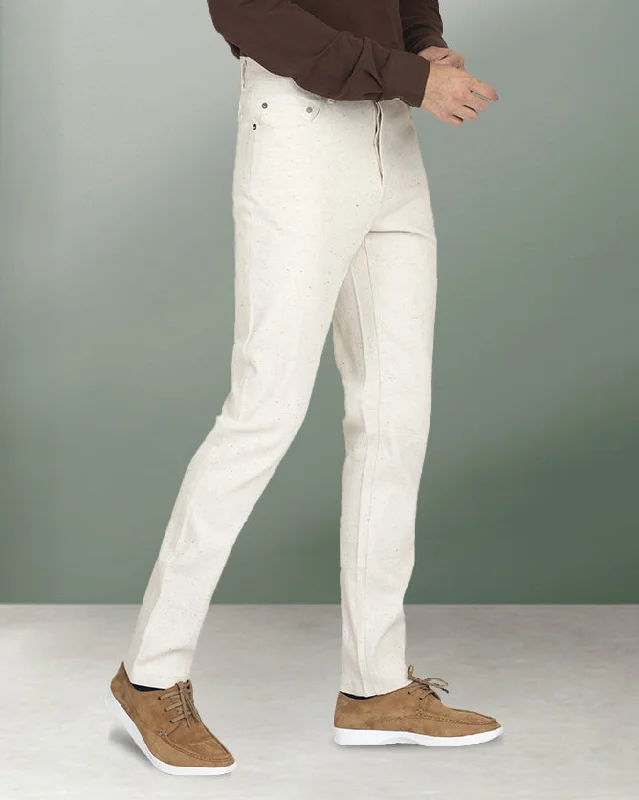 Pleated trousers pants for sophisticated gentleman charm -Stretchable Melange Denim Jeans