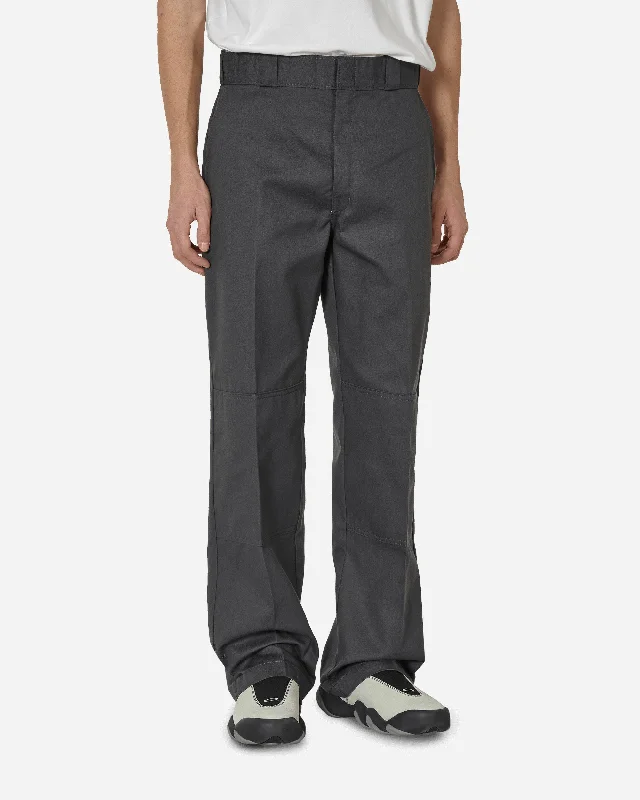 Casual twill pants for easygoing daily outfits -Double Knee Work Pants Charcoal Grey