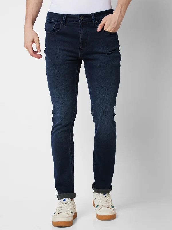 Relaxed Jeans for Comfortable -Spykar Mid Rise Regular Fit Blue Jeans For Men