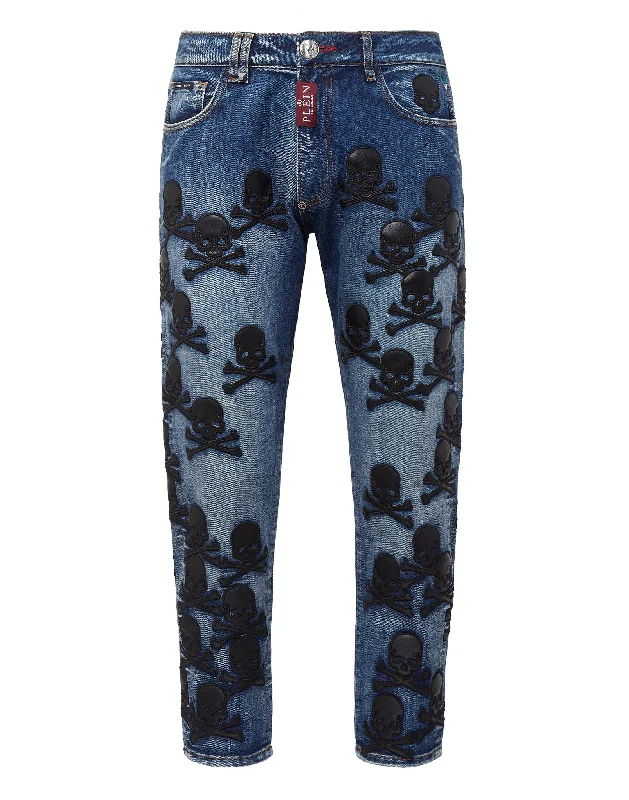 High-waisted skinny pants for trendy women’s fashion -Denim Trousers Detroit Fit Skull