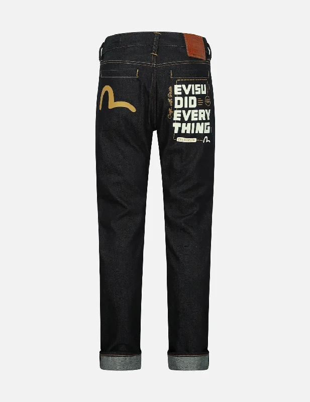 Fringed Jeans for Western -Seagull and Slogan Print Carrot Fit Jeans #2017