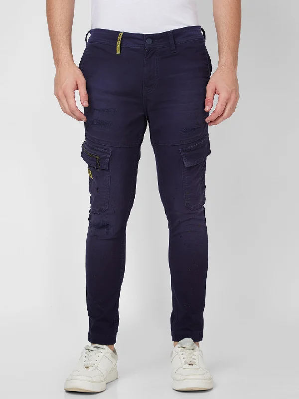 Mother's Day Jeans for Gift -Spykar Mid Rise Regular Fit Blue Jeans For Men