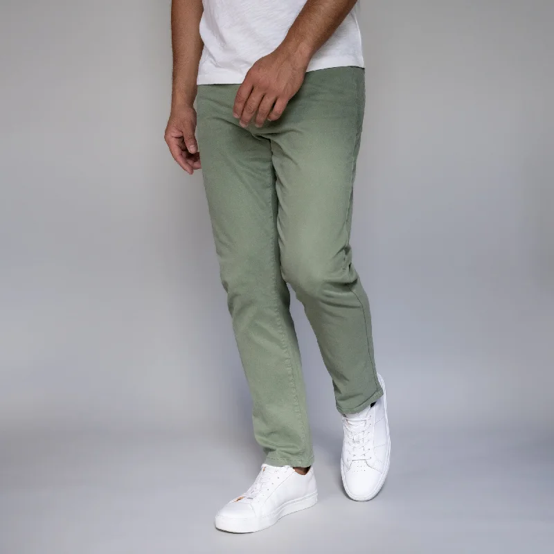 Comfortable stretch pants for casual daily wear -Italian 5-Pocket Pants - Sage