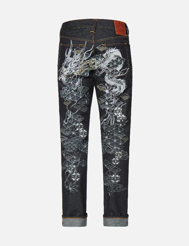 Relaxed Jeans for Comfortable -Gradated Dragon Daicock Carrot Fit Jeans #2017