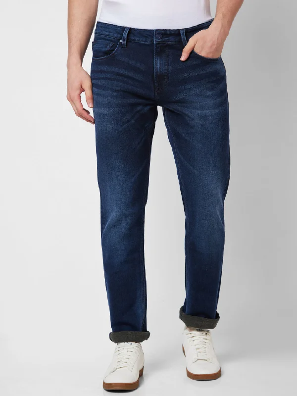 Birthday Jeans for Celebration -Spykar Mid Rise Comfort Fit Blue Jeans For Men