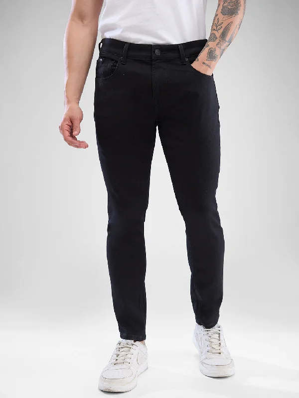 Tapered Jeans for Modern -Spykar Raw Black Slim Fit Jeans For Men