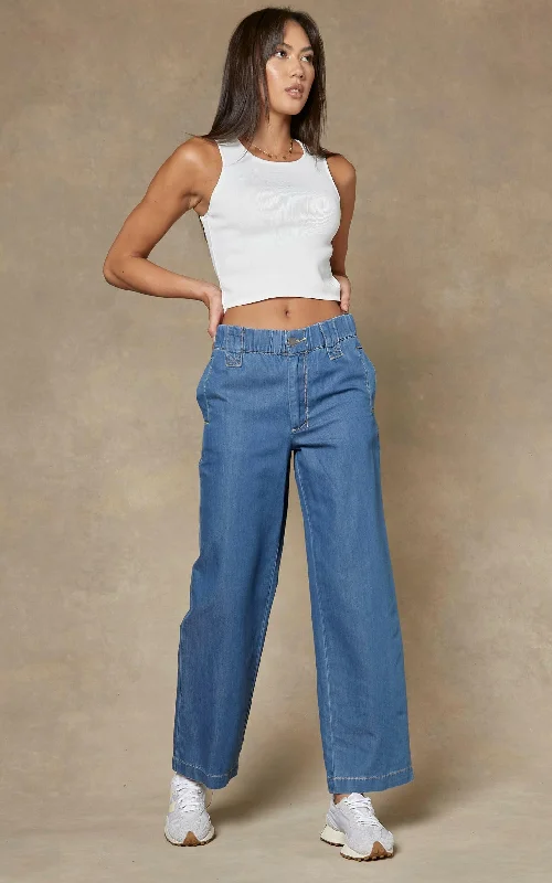 Stylish flare pants for retro party looks -Lucia Rodeo Wide Leg Pants