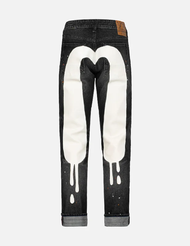 Slim Boyfriend Jeans for Hybrid -Graffiti Daicock Print Carrot Fit Jeans #2017