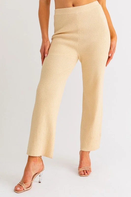 Stretchy skinny pants for figure-hugging appeal -Local Charm Cropped Knit Pants