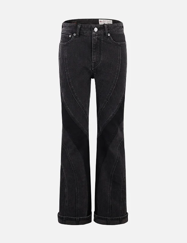 High Waisted Jeans for Shape -Cut-Line Fashion Fit Boot Cut Jeans