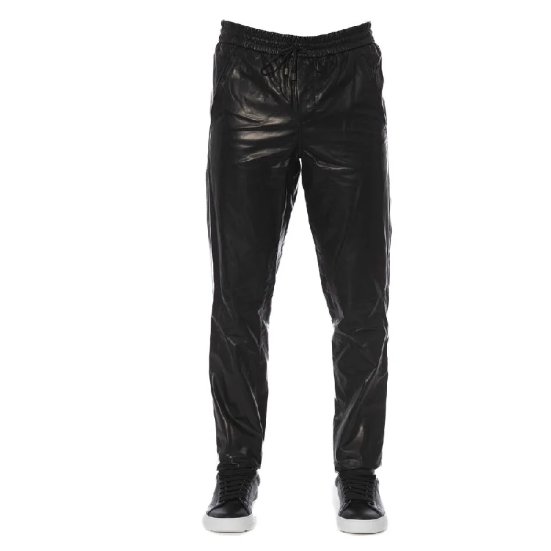 High-performance ski pants for snowy mountain slopes -Trussardi Sleek  Leather Trousers for Men's Men