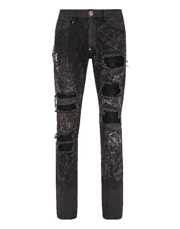 Relaxed chino pants for casual Friday offices -Denim Trousers Rock Star Fit