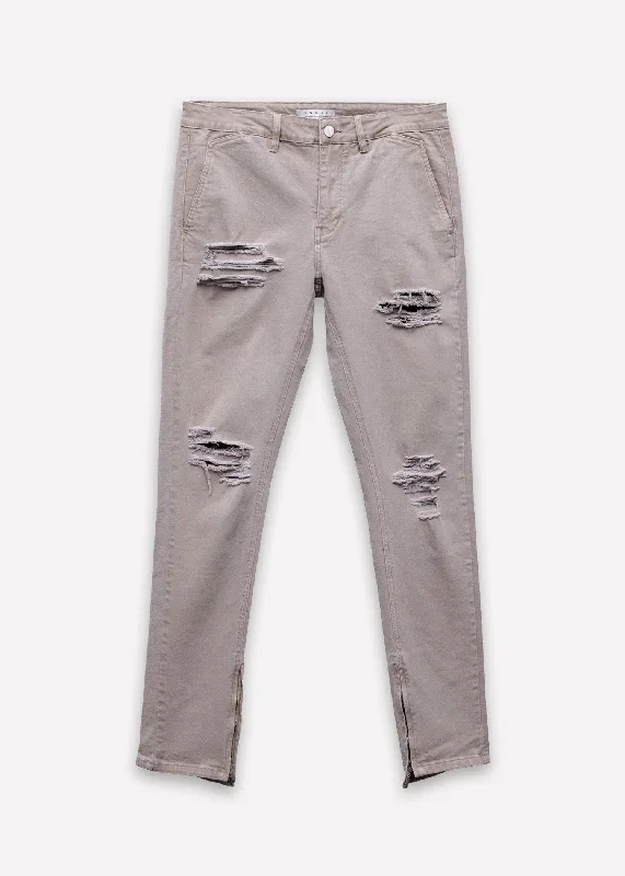 Soft pajama pants for ultimate bedtime comfort -Konus Men's Ankle Zipper Pants In Taupe