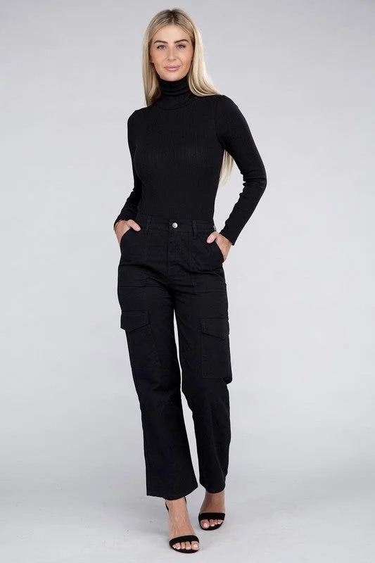 Soft stretch pants for all-day wear ease -Everyday Wear Elastic-Waist Cargo Pants // 3 Colors