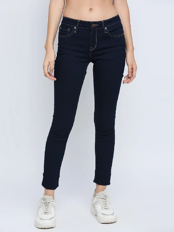 Travel Jeans for On-the-go -Spykar Women Blue Super Skinny Regular Length Jeans (Alicia)