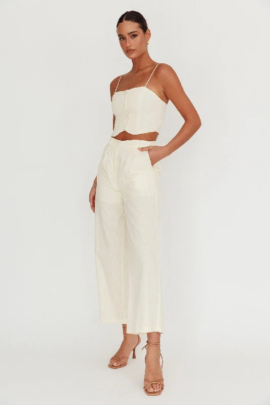 Classic straight-leg pants for versatile daily wear -Breathless Wide Leg Pant Oat