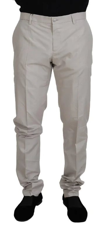 Reinforced cargo pants for heavy-duty field work -Dolce & Gabbana Elegant  Silk Blend Men's Trousers