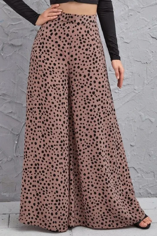 Tailored wool pants for sharp winter dressing -Animal Print High-Rise Culottes