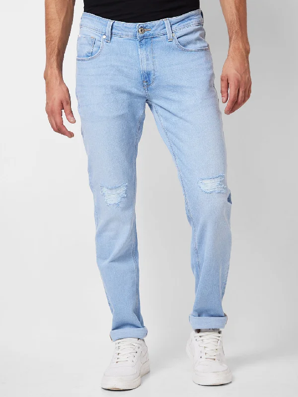 Denim Jeans for Durability -Spykar Mid Rise Regular Fit Blue Jeans For Men