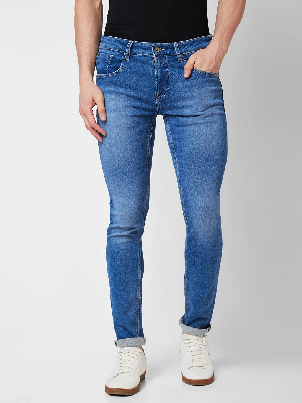 Fashion Jeans for Trendsetter -Spykar Low Rise Slim Fit Blue Jeans For Men