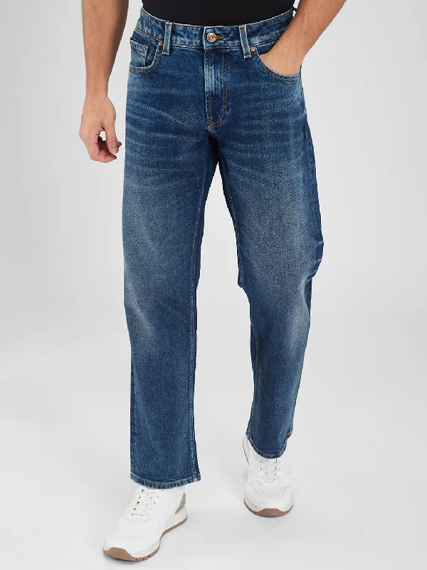 Weekend Jeans for Lazy -Spykar Blue Comfort Fit Mid Rise Jeans For Men