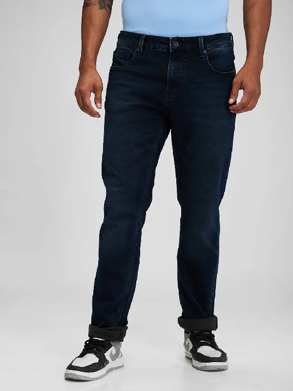 Stonewashed Jeans for Softness -Spykar Blue Comfort Fit Mid Rise Jeans For Men