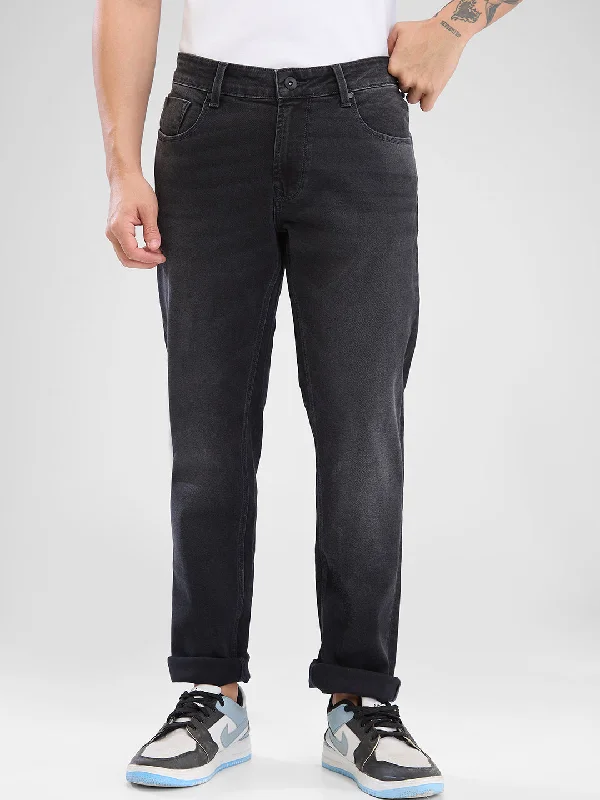 Denim Jeans for Durability -Spykar Carbon Black Regular Jeans For Men