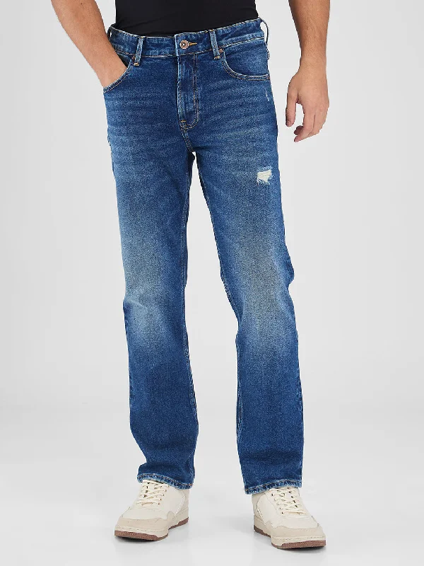 Carpenter Jeans for Function -Spykar Blue Comfort Fit Mid Rise Jeans For Men