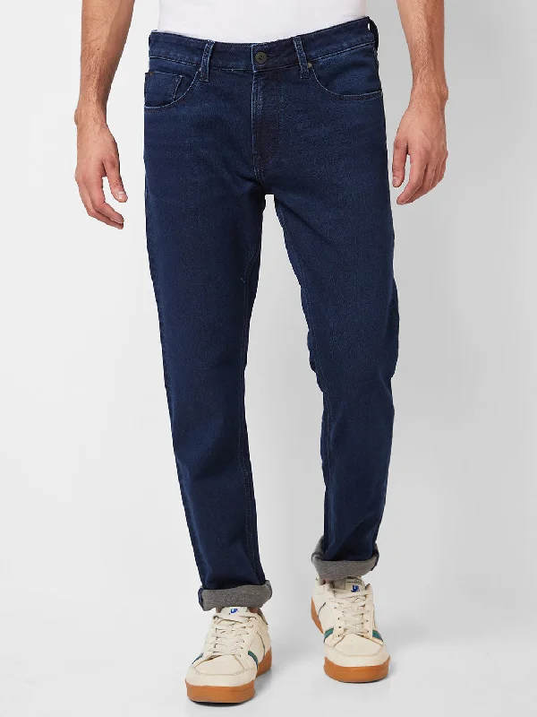 Anniversary Jeans for Special -Spykar Mid Rise Regular Fit Blue Jeans For Men