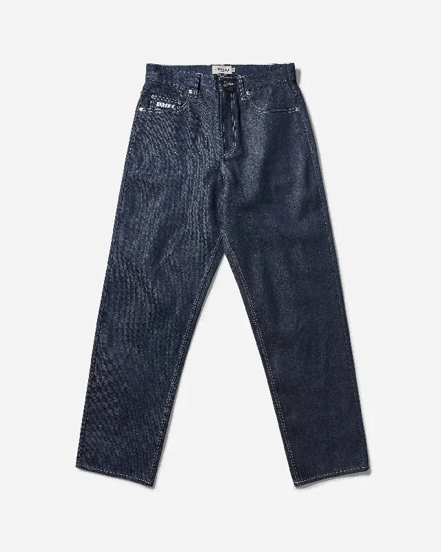 Relaxed cotton pants for breezy casual days -Men's Five Pocket Denim Pants Blue