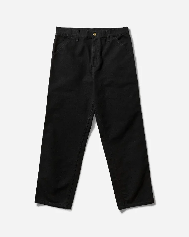 Pleated trousers pants for sophisticated gentleman charm -Men's Single Knee Pants Black (Rinsed)