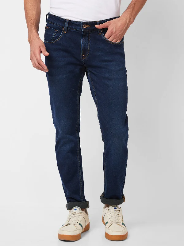 Designer Jeans for Luxury -Spykar Low Rise Skinny Fit Blue Jeans For Men