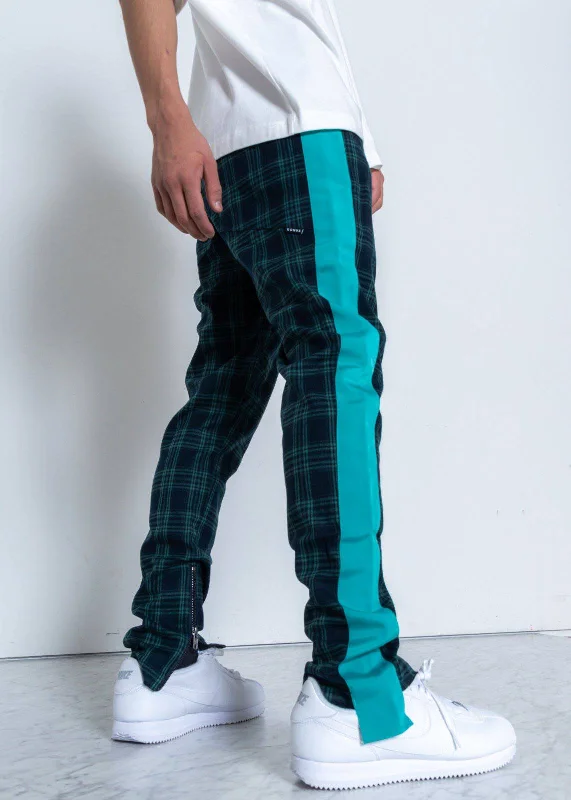 Lightweight jogger pants for summer evening strolls -Konus Men's Plaid Pants in Green