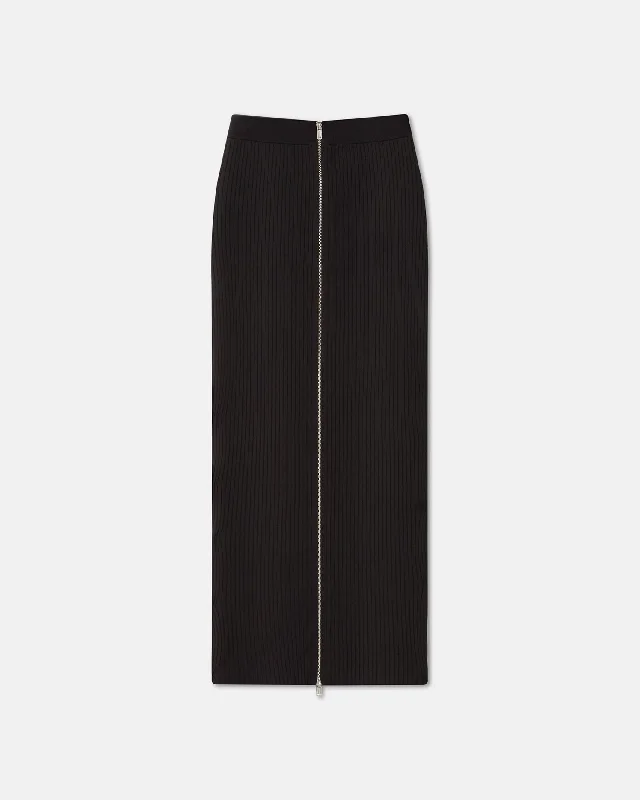 Designer skirts for luxury fashion flair -Meika - Ribbed-Knit Maxi Skirt - Dark Brown