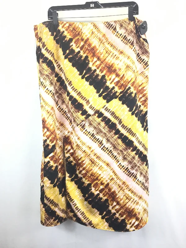 Lightweight skirts with airy fabric weave -Black & Yellow Skirt Maxi Marc New York, Size Xl