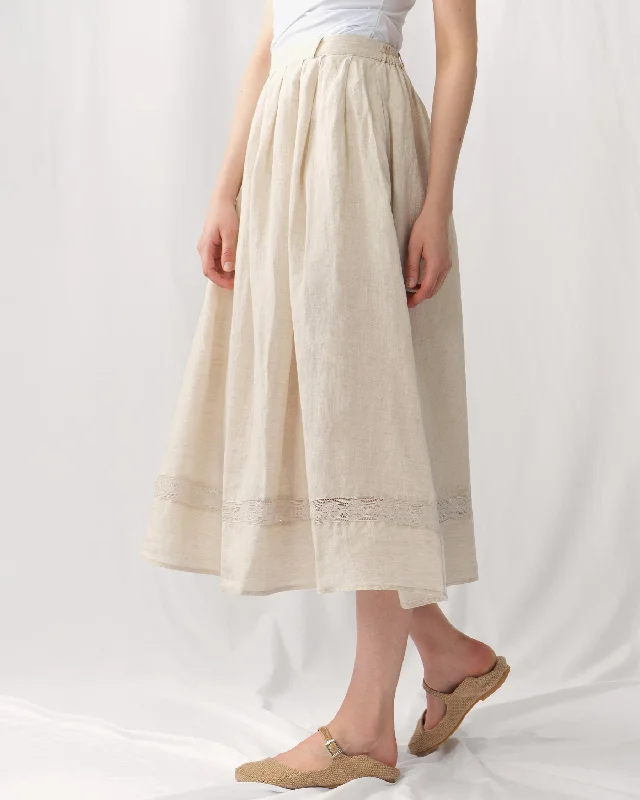 Casual skirts for relaxed weekend lounging -Eva Lace Pleated Maxi Skirt