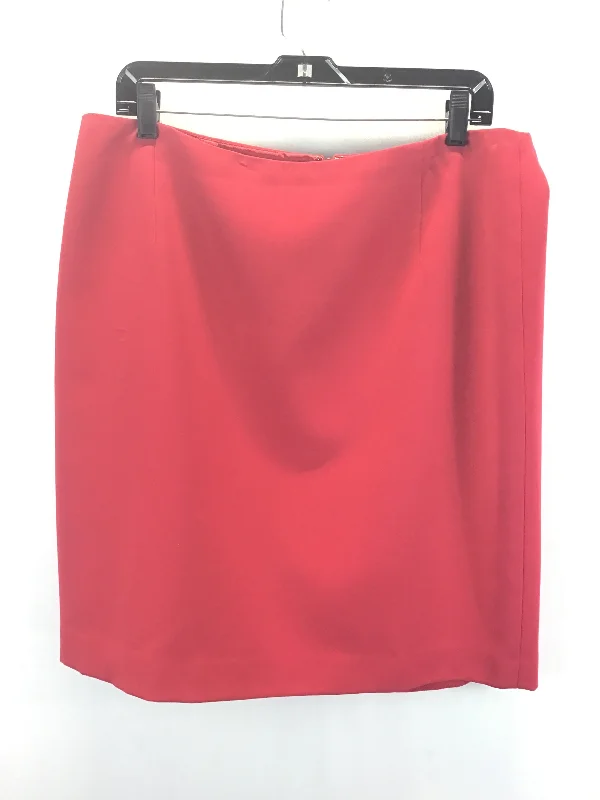 Lightweight linen skirts for breathable wear -Red Skirt Midi T Tahari, Size 16