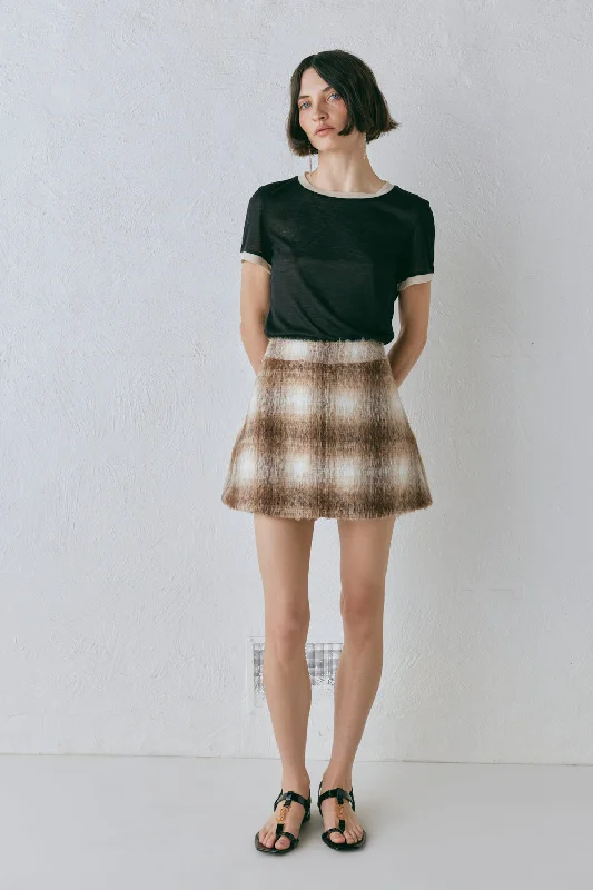 Soft cotton skirts for cozy comfort -Alexa Mini Skirt Plaid