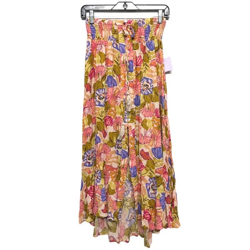 A-line midi skirts for balanced style -Floral Print Skirt Midi Rachel Zoe, Size S