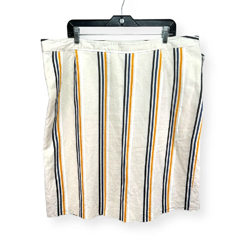 Bold skirts with bright color pops -Linen Striped Pattern Skirt Midi Who What Wear, Size 18