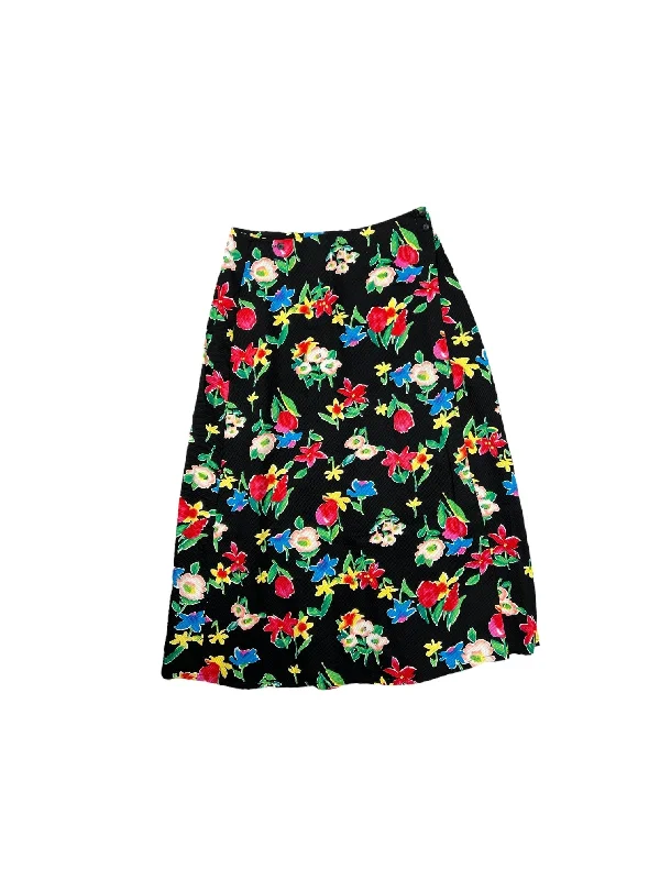 High-waisted skirts with button front detail -Floral Print Skirt Maxi Ruff Hewn, Size 16