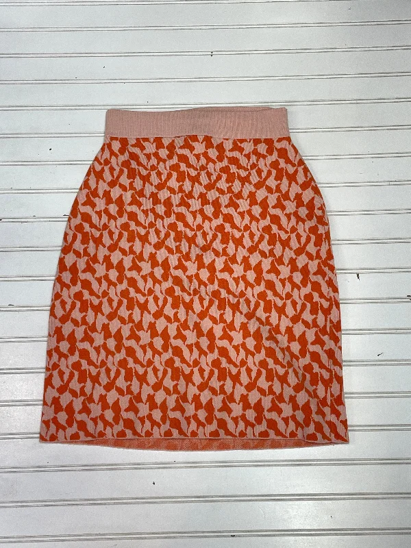 High-waisted pencil skirts for professional office wear -Orange & Pink Skirt Mini & Short Maeve, Size S